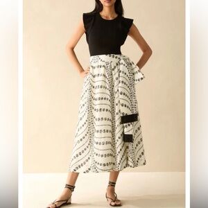 Marie Oliver Patterned skirt, black and white